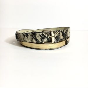 Bcbg Maxazria snake skin and gold belt